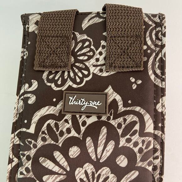 Thirty-One Perfect Bottle Thermal Holder Brown Woodblock Floral - Picture 5 of 9